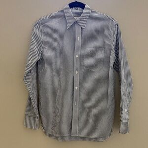 Buck Mason Black and White Striped Button Down Shirt
